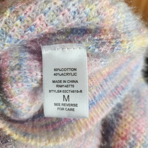 Pastel Knit Cropped Sweater | Medium - Picture 5 of 6